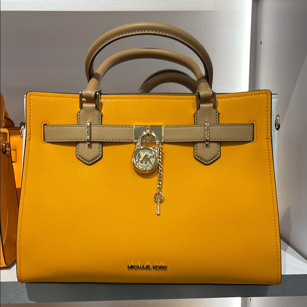 MICHAEL KORS Hamilton Medium Color-Block Leather Satchel
POP ORANGE MULTI
NWT - Picture 2 of 16